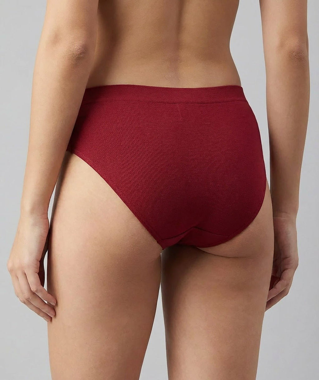 Lace-Trimmed Soft Cotton Mid-Rise Panty for Women