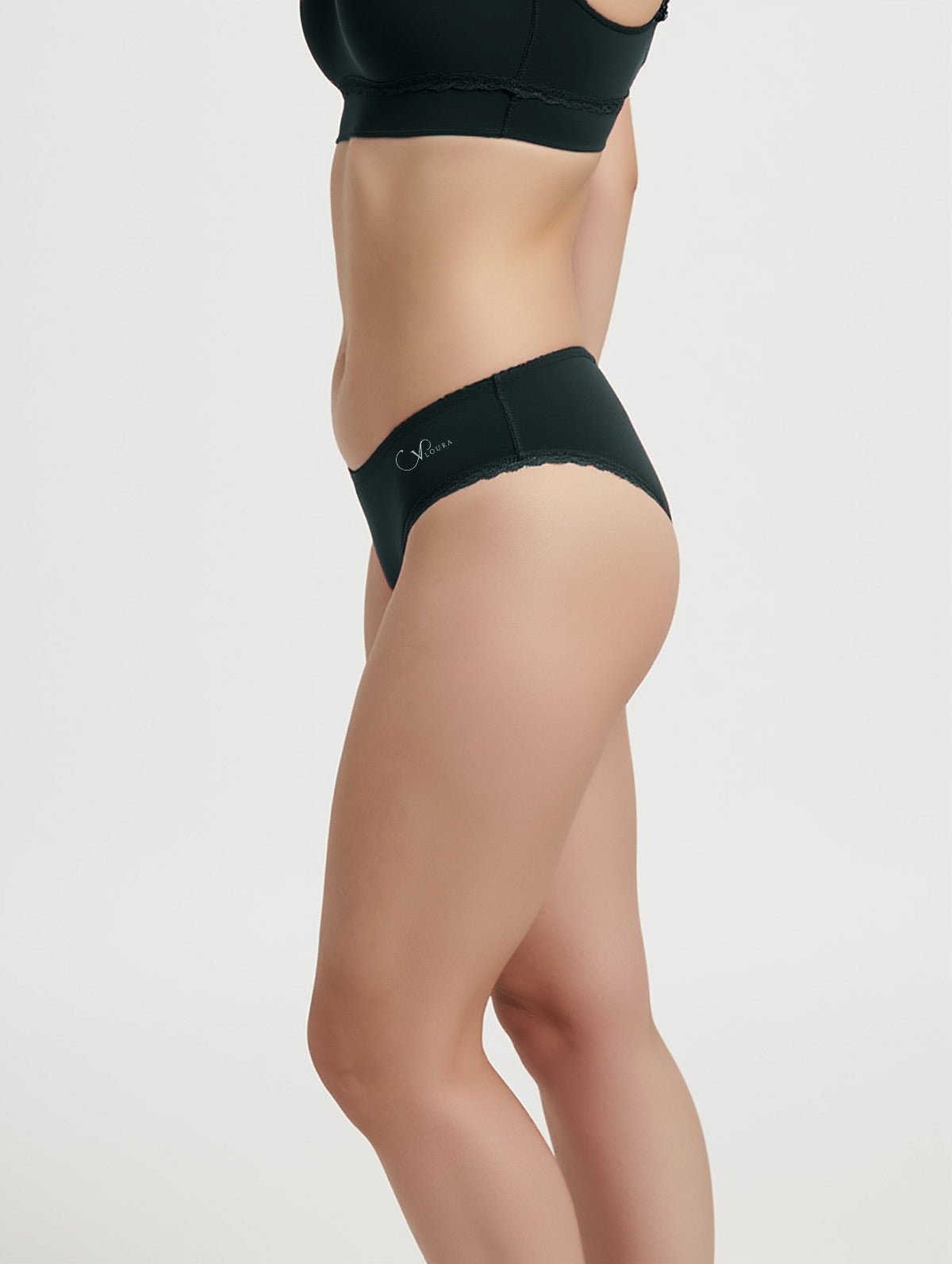 Vloura Soft Cotton Mid-Rise Everyday Panty with Lace Edges