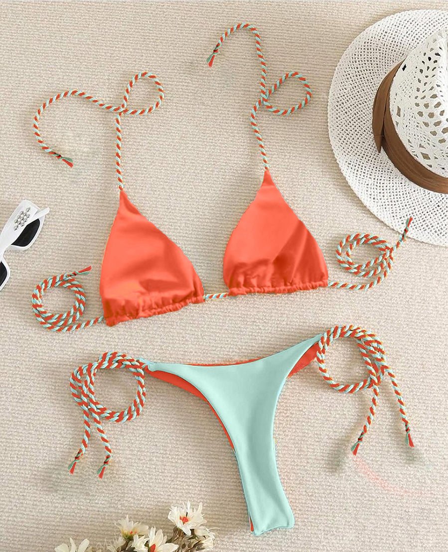 VLOURA Women’s Tie-Up Bikini Swimwear Set